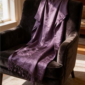 Elegant Purple Silk Scarf
